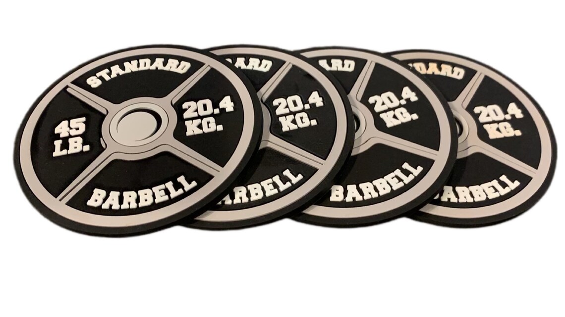45 Lb Barbell Weight Coasters Awesome Gifts Etsy