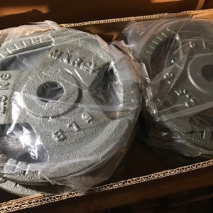 50 lbs of 5lb Barbell Dumbbell standard weights plate New In Box