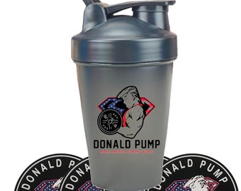 Trump 2025 Protein Shaker Bottle Set  “Donald Pump” Gym & Workout Gift MAGA Fitness, Pre-Workout Drink Cup, Gift for Men Women, Christmas