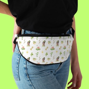 Theme Park Fanny Pack Tiana Belt Bag White Adult Character Fanny Pack Children Frog Princess Belt Bag Girl Bayou Princess Costume