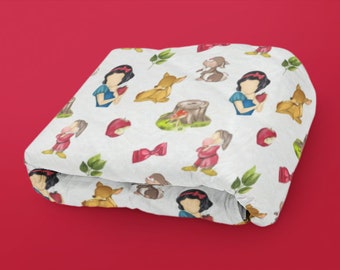 Soft White Children Blanket Snow White Princess Character Blanket Baby Toddler Twin Size Blanket Comfy Kid Throw Themed Princess Blanket