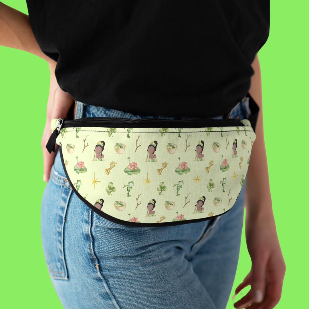 Parc à thème Sac banane Tiana Sac banane jaune personnage adulte Sac banane enfants grenouille princesse Sac banane fille Bayou Costume de princesse
