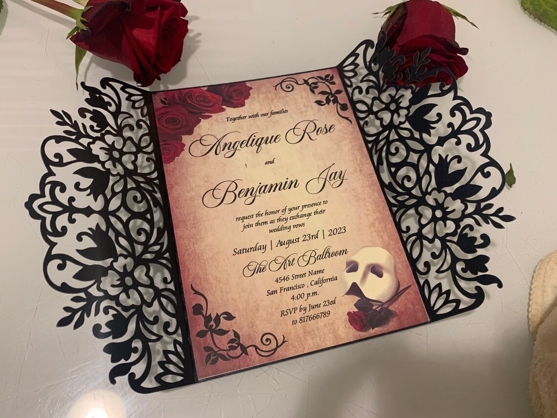 Phantom of opera invitations vintage invites masquerade Etsy