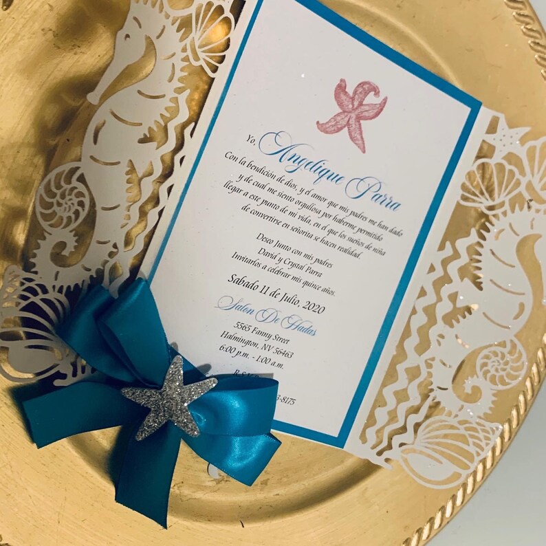 Under the sea invitations beach invitations quinceañera Etsy