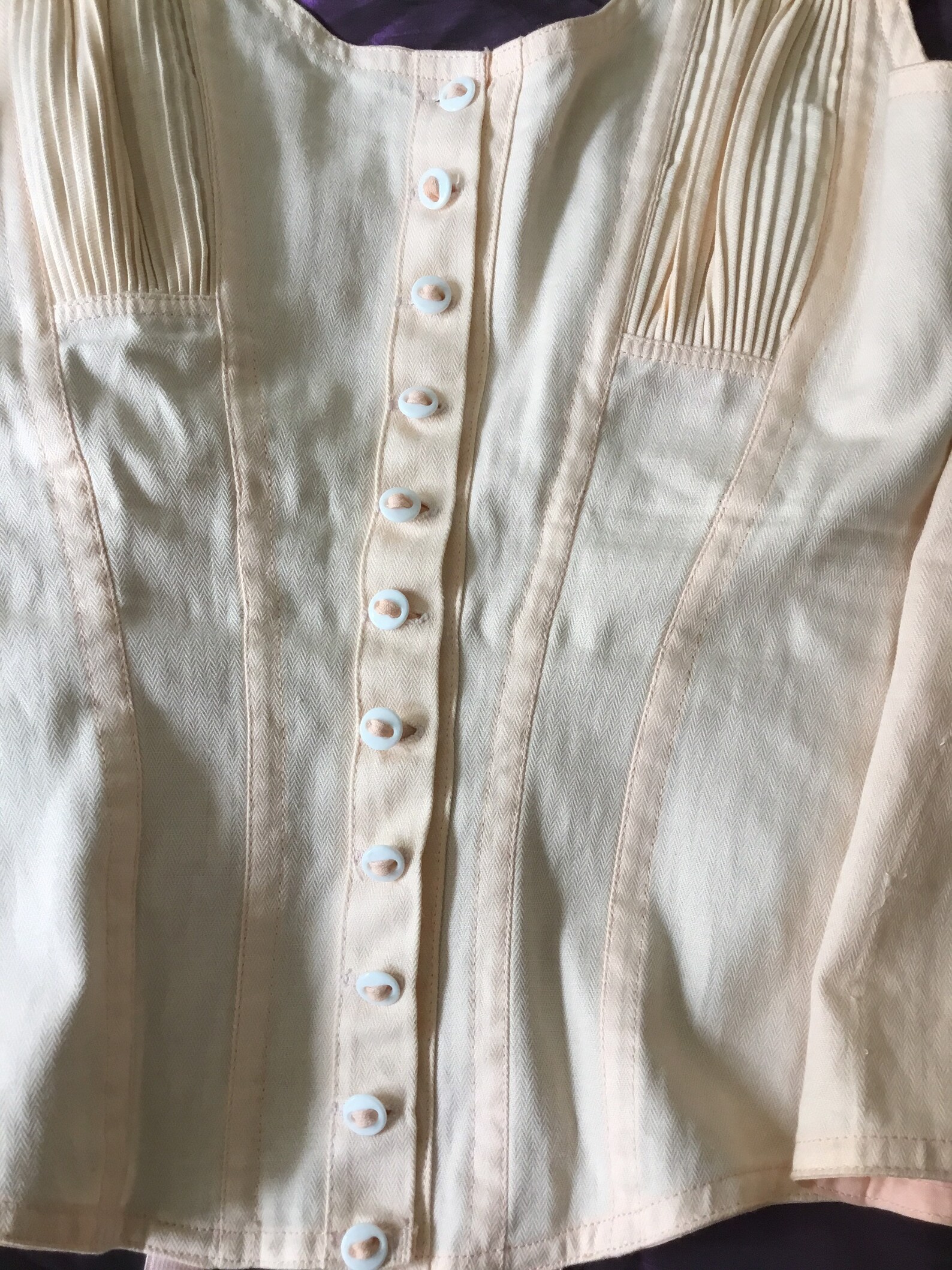 Vintage womans bodice/corset with four suspenders and | Etsy