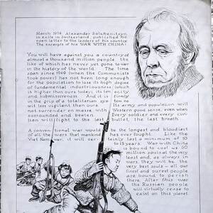 Esboço em preto e branco de 1972 sobre Alexander Solzhenitsyn por Tsung Chi Lee