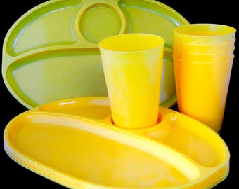 Set of Yellow Picnic Plates & Cups