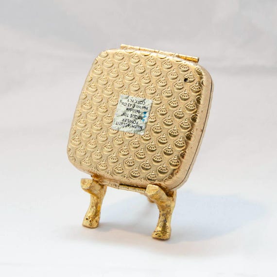 Gold-Tone Rounded Square Coty Compact - image 3