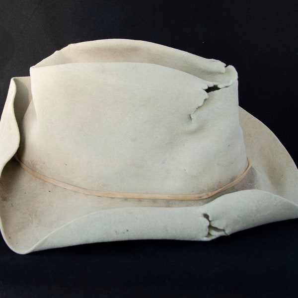 1950's Cream Colored Royal Stetson Hat With A LOT of Character