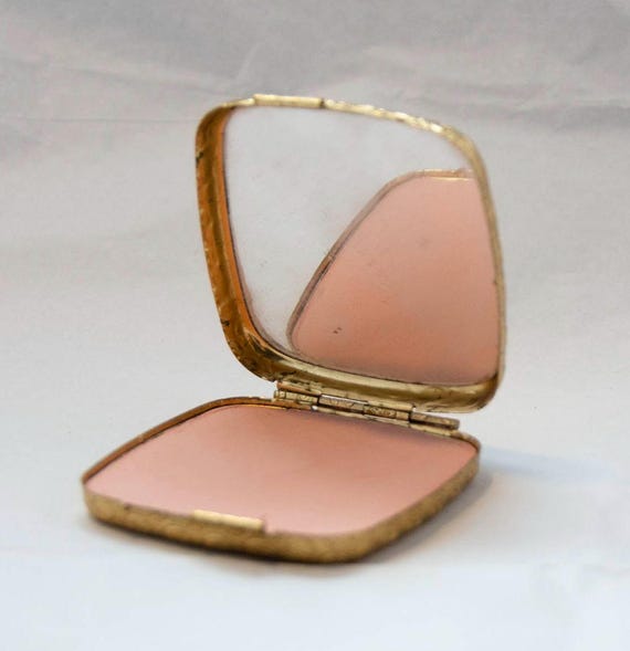 Gold-Tone Rounded Square Coty Compact - image 2