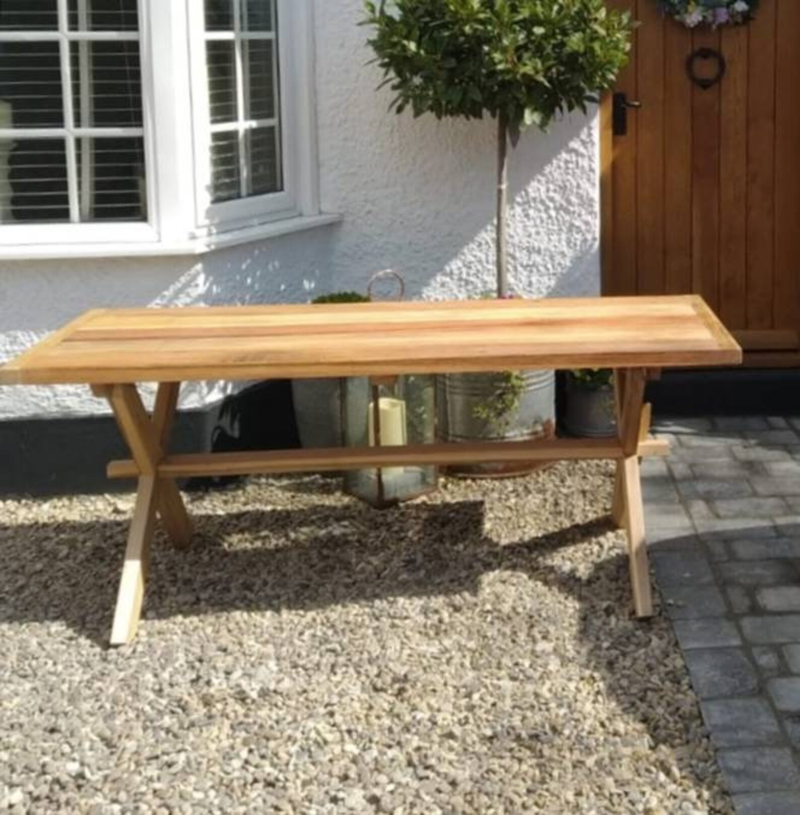 Large Rustic Outdoor Chunky Wooden Patio Table Outdoor Etsy