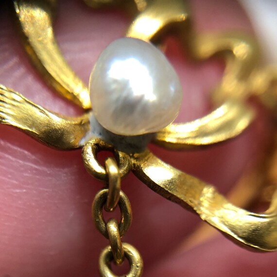 Edwardian peridot and natural pearl necklace, cir… - image 7