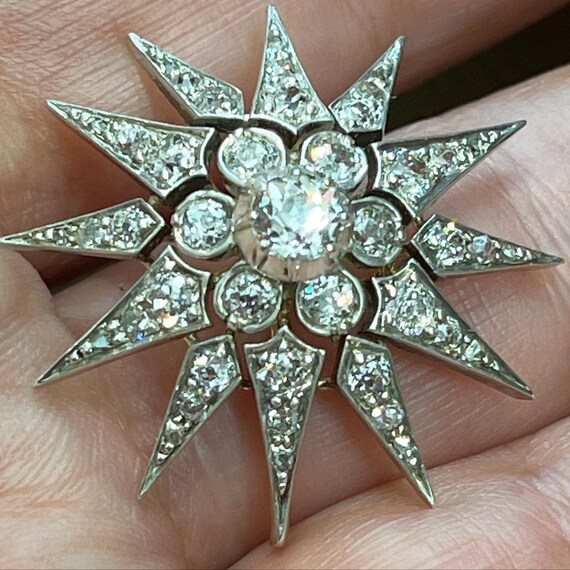 Victorian Diamond Star Pendant brooch From About 1900 Etsy UK