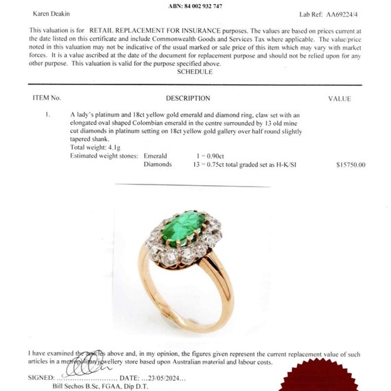 Edwardian emerald and diamond ring, circa 1910 - image 4