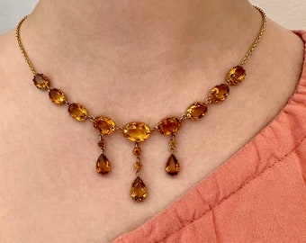 Victorian citrine necklace, circa 1890