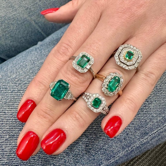 Edwardian emerald and diamond ring, circa 1910 - image 6