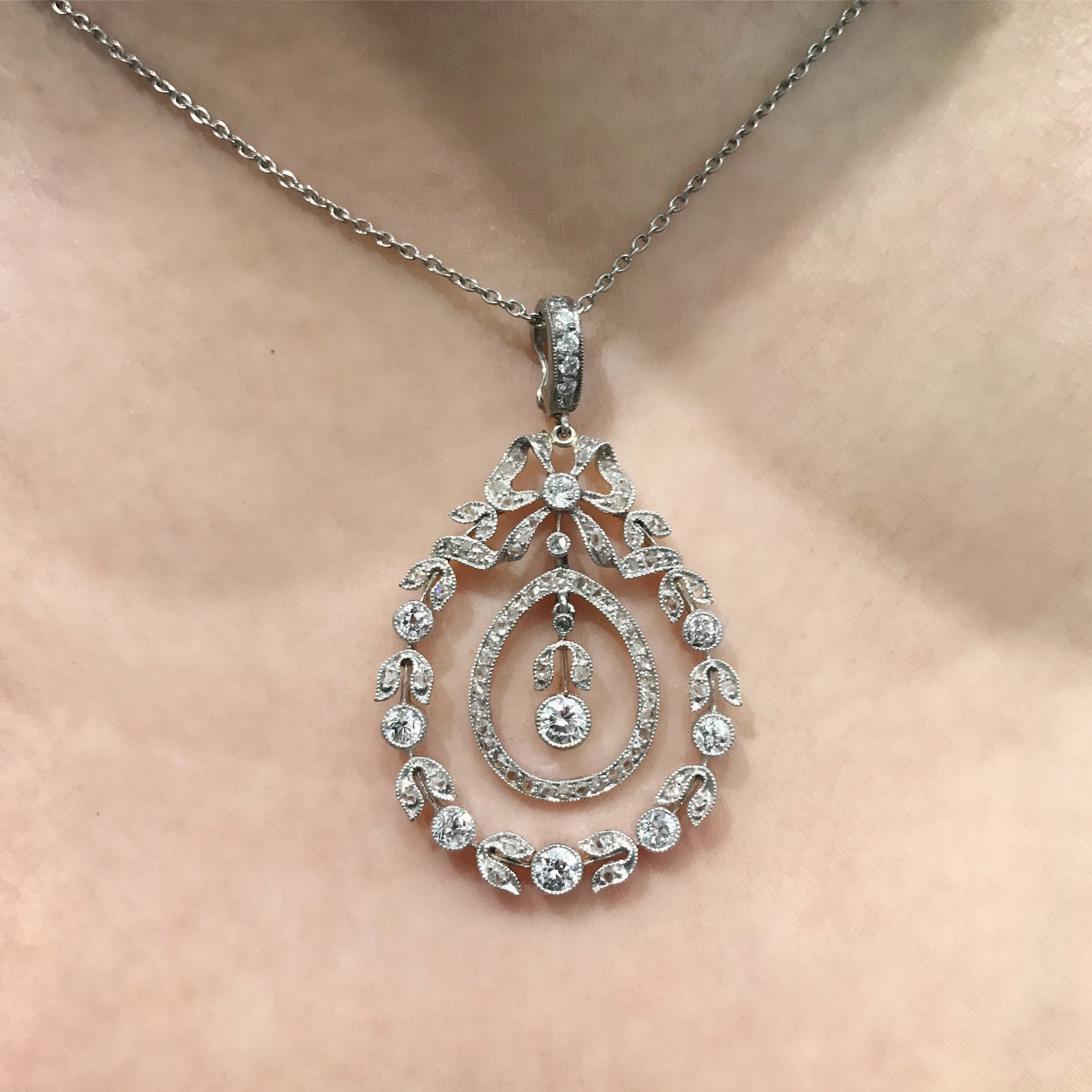 Edwardian diamond pendant deals