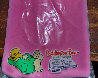 Vintage Sears New With Tags Paddington Bear Blanket Sleeper Pink 37-42 Pounds