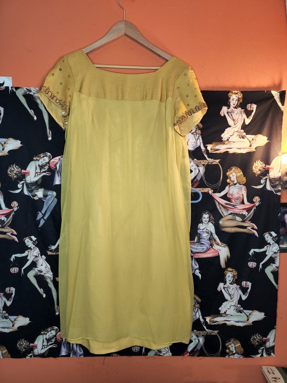 Handmade 70's Hippie Chick Mustard Orange Dress - image 1