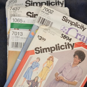 Vintage Simplicity Sewing Patterns Uncut