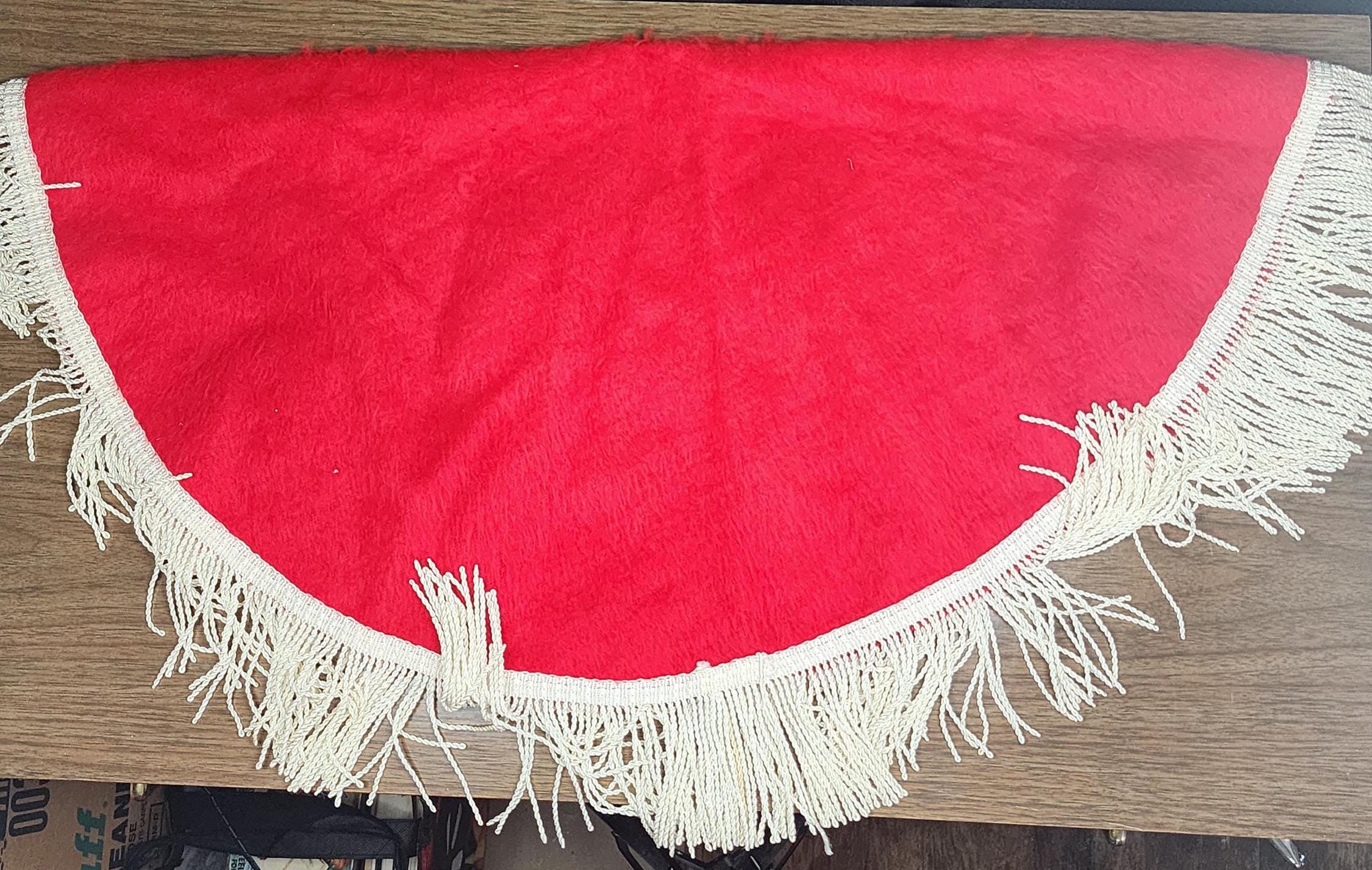 ヴィンテージ 30 インチ ラウンド クリスマス サンタ テーブルクロス