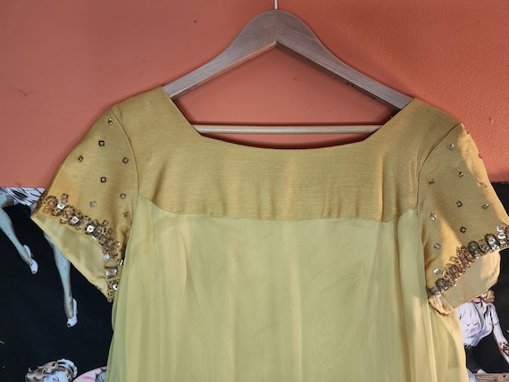 Handmade 70's Hippie Chick Mustard Orange Dress - image 2