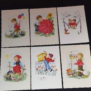 6 Vintage Kruger Postcards West Germany Unused