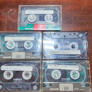5 Maxell Type 1 90 Minute Blank Tapes, used.
