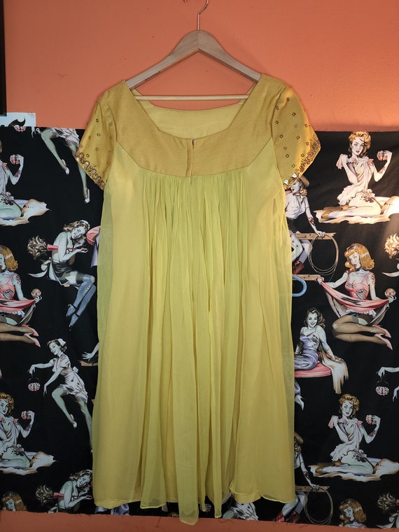 Handmade 70's Hippie Chick Mustard Orange Dress - image 3