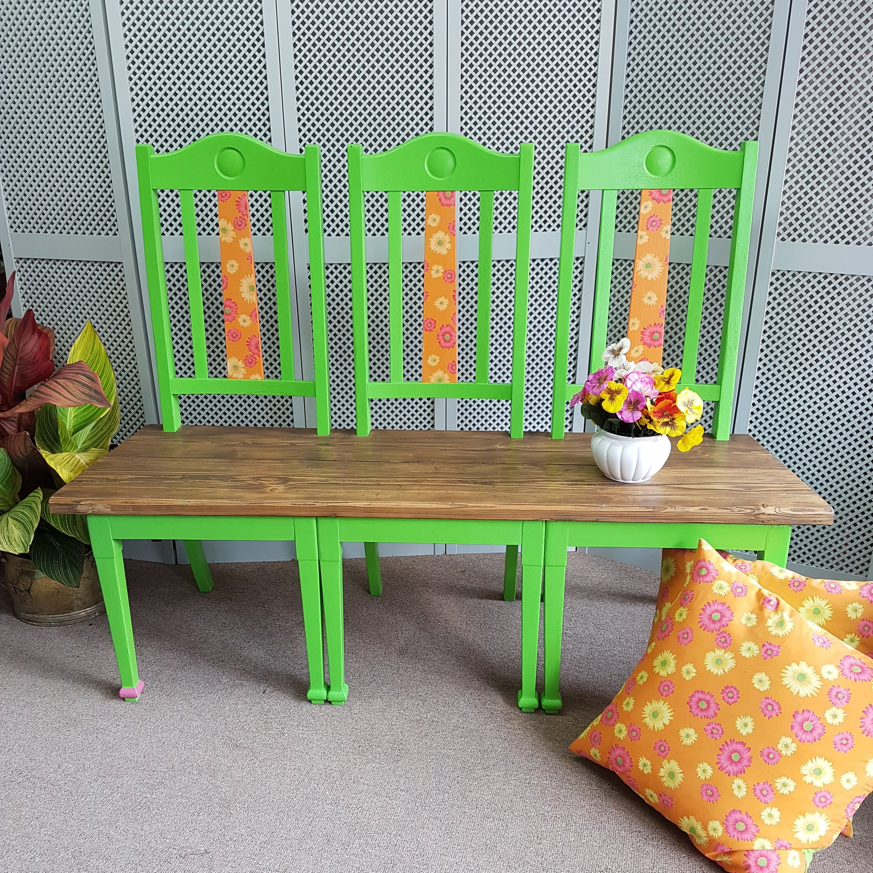 Funky Three Chair Bench Please See Full Description For Etsy
