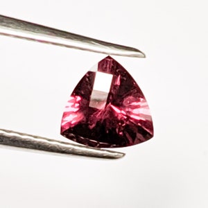Rhodolite Garnet, Trillion Cut Garnet, Checkerboard Trillion Garnet, 0.74 Carats Garnet, Loose Rhodolite Garnet, Natural Rhodolite Garnet
