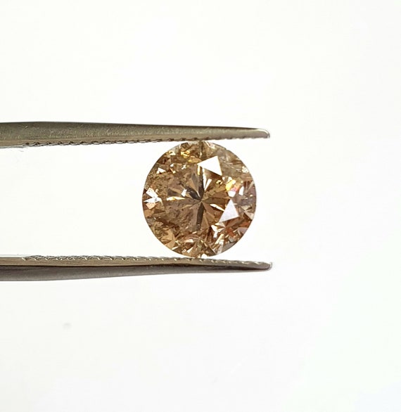 Natural Fancy Color Round Diamond, Carat Loose Fancy Brown Yellow  Diamond, Round Brilliant Cut, April birthstone