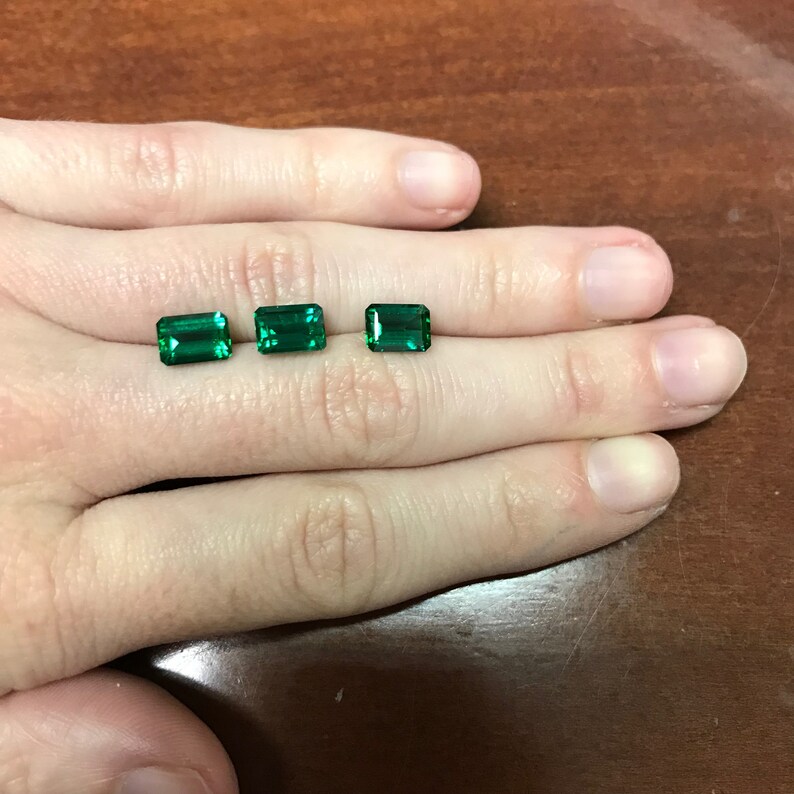 Lab Created Emerald Emerald Cut Emerald 1 Carats Emerald Etsy