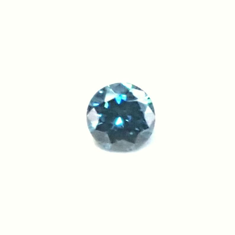 Natural Blue Diamond, Fancy Intense Blue Round Diamond, Loose Blue Round Cut Diamond, Fancy Diamond for Jewelry, April birthstone image 1