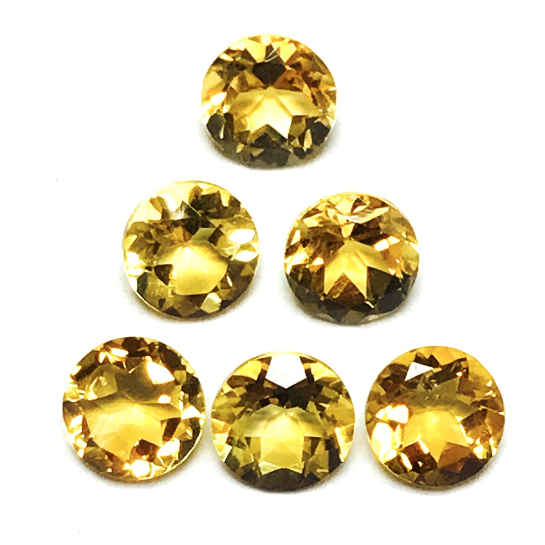 6 MM Round Citrine Natural Citrine Faceted Loose Citrine High Quality Citrine Calibrated Size 6