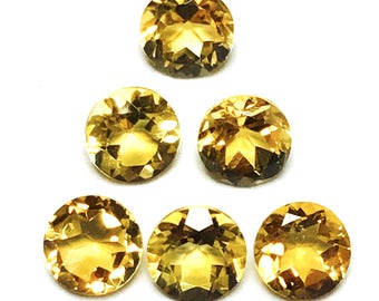 6 MM round citrine natural citrine faceted loose citrine high quality citrine calibrated size 6 MM gems for making jewelry yellow gems