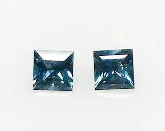 Pair Blue Sapphire, Princess cut Sapphire, 0.65 Carat Sapphire, Natural Sapphire, Loose Sapphire Gem, Sapphire Jewelry, Sapphire, Corundum