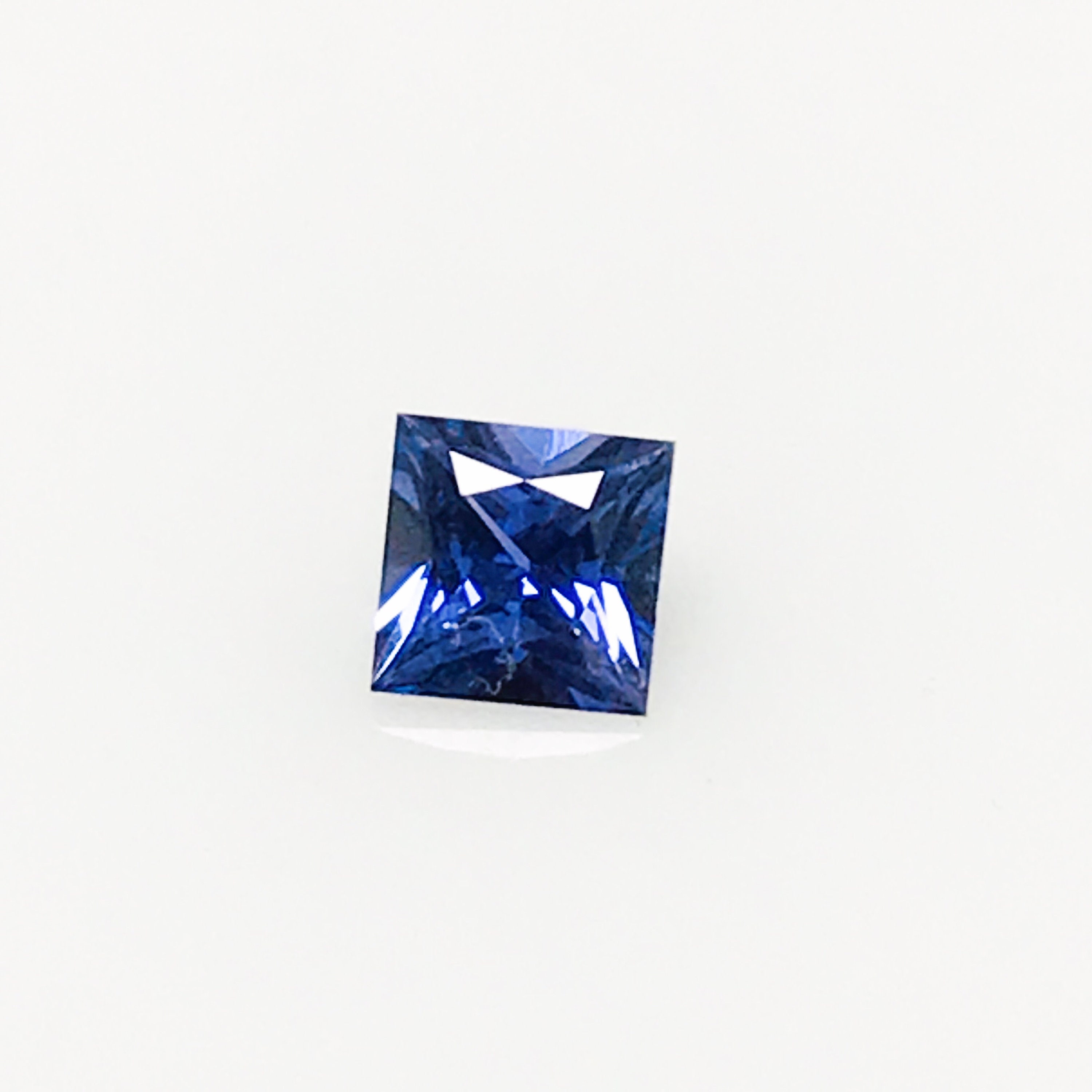 Saphir Bleu Créé En Laboratoire - Coupe Princesse 0.35ct 4mm - Qualité AAAAA