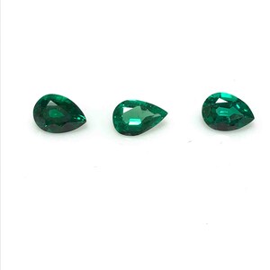 Lab Create Emerald, Pear Cut Emerald, 0.4 Carat Emerald, 6.5x4.5 mm Emerald, Loose Emerald, Lab Grown Emerald, Hydrothermal, Emerald Jewelry