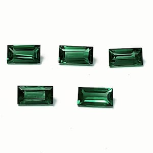 Created Emerald 2x4 mm, Baguette Cut, Lab Grown, Top Quality, Green Emerald, Loose Lab Emerald, stones for jewelry making, Hydrothermal