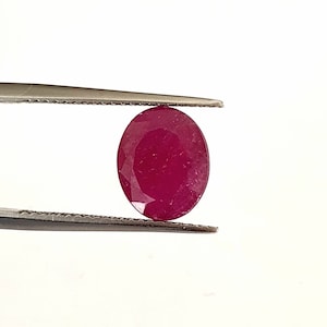 Rubí suelto natural, rubí de corte ovalado de 3 quilates, rubí de 10×8 mm, rubí natural, rubí certificado sin calentar sin tratar certificado, corindón, piedra preciosa roja