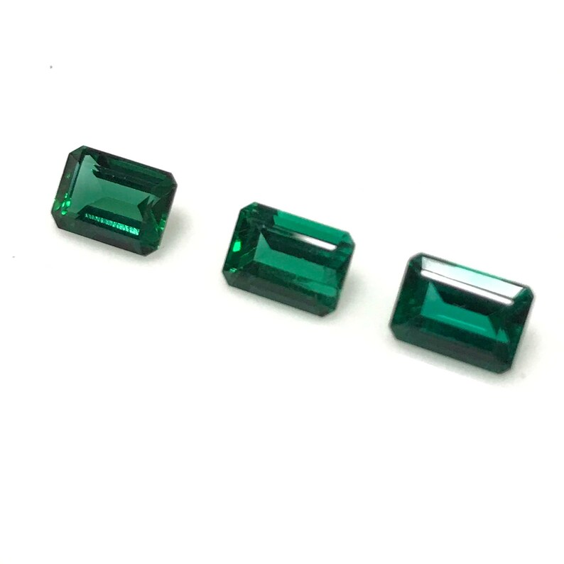 Lab Created Emerald Emerald Cut Emerald 1 Carats Emerald Etsy