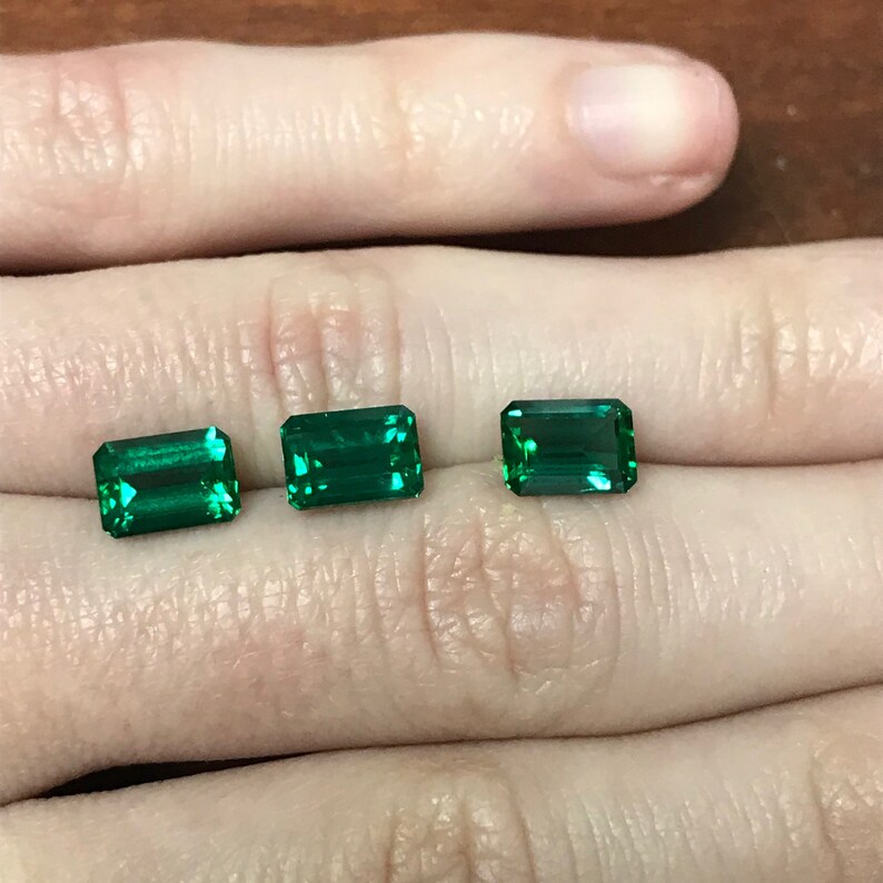 Lab Created Emerald Emerald Cut Emerald 1 Carats Emerald Etsy