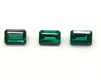 Lab Created Emerald, Emerald Cut Emerald, 1 Carats Emerald, 7x5 mm Emerald, Loose Emerald, Lab Grown Emerald, Hydrothermal, Emerald Jewelry