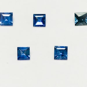 2.25 mm Blue Sapphire, square cut, natural blue sapphire, high quality gem, calibrated size, gems for making jewelry, September birthstone