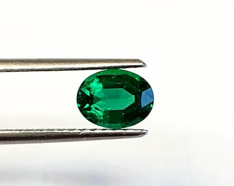 Created Emerald 6X8 mm, oval cut, lab created, top quality cut, green gemstone, loose lab emerald, stones for jewelry making, Hydrothermal
