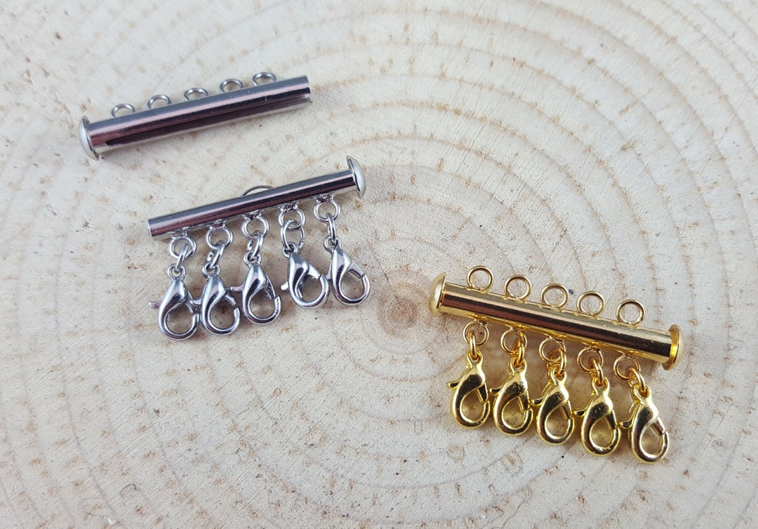 5strand Layered Necklace Clasp Necklace Detangler Tube Etsy New Zealand
