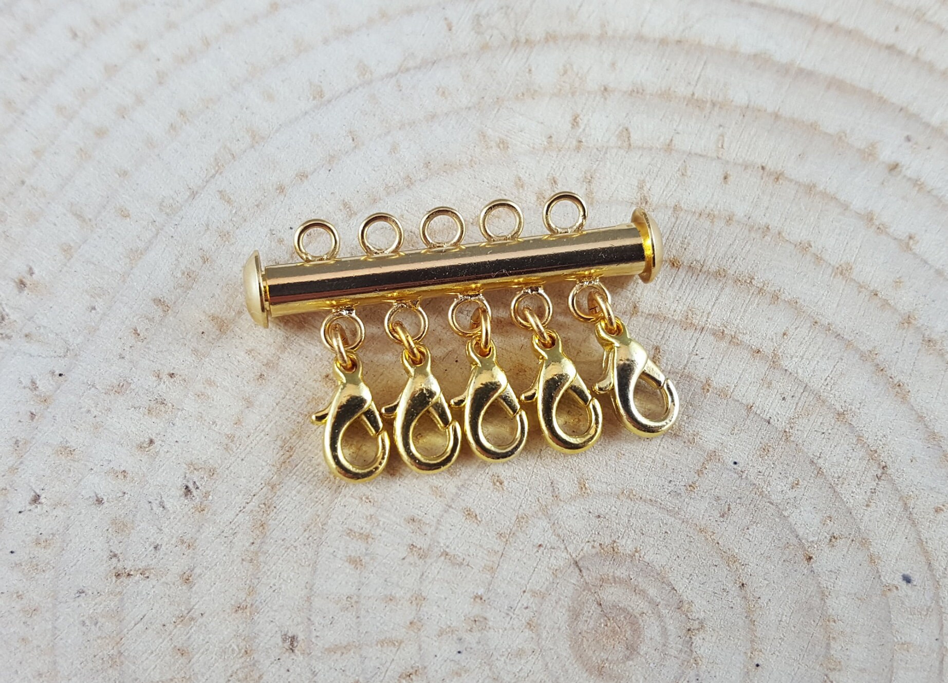 5strand Layered Necklace Clasp Necklace Detangler Tube Etsy New Zealand