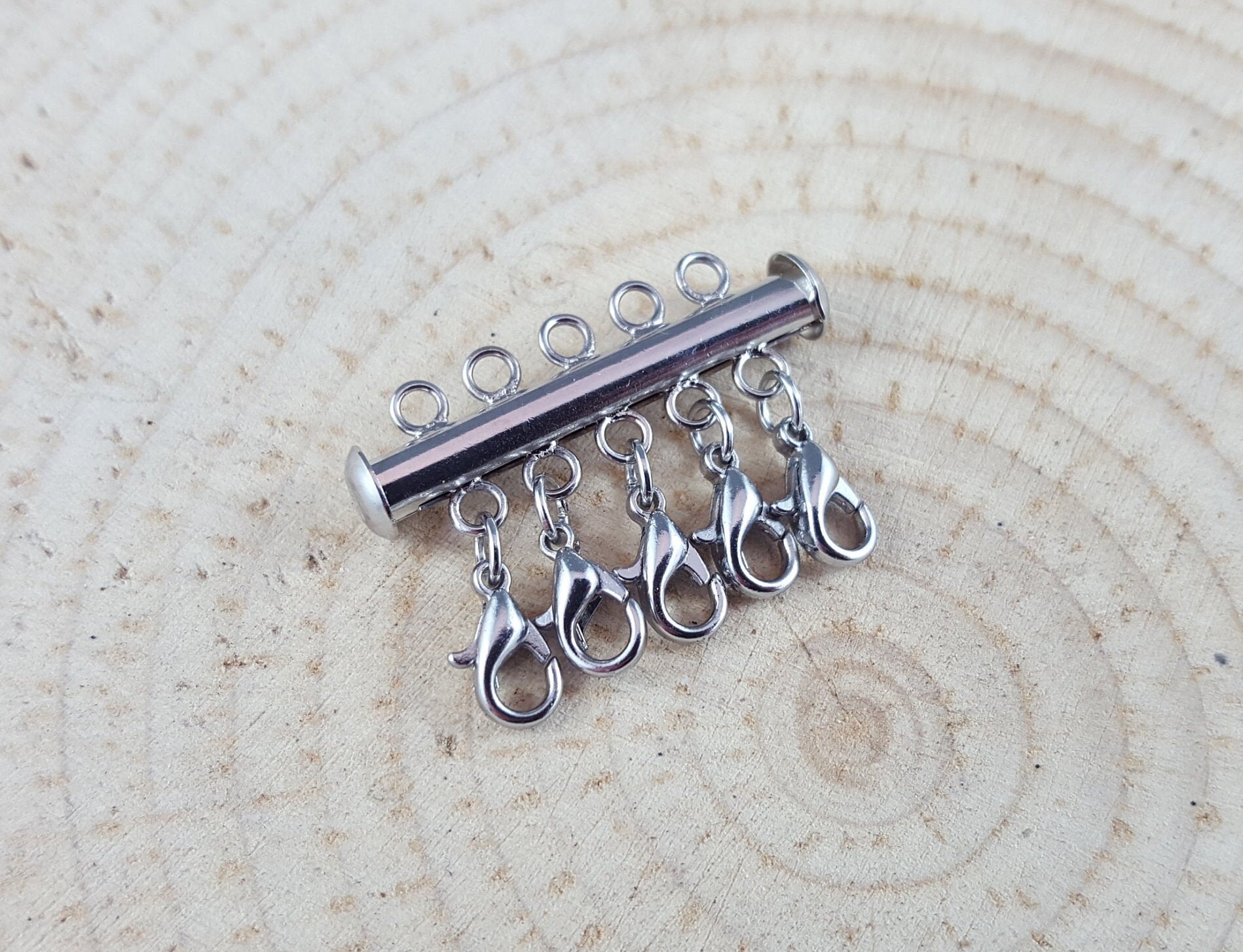 5strand Layered Necklace Clasp Necklace Detangler Tube Etsy New Zealand