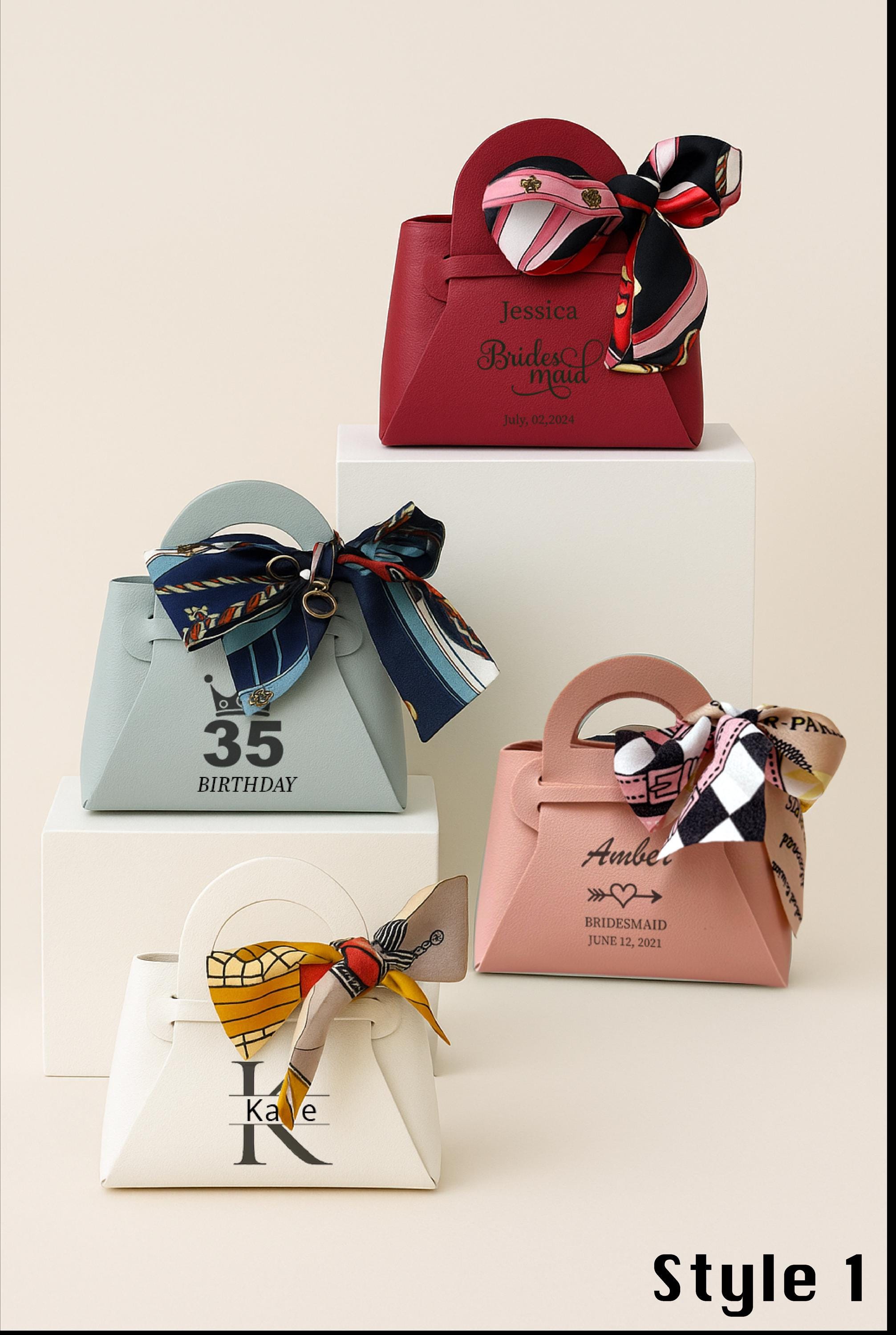 Personalized Mini Purse Gift Bag. Monogram Luxury Leather Bag Faux Leather purse designer. Birthday Designer Purse Chocolate. Candy Bag